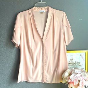 EUC Calvin Klein Blush v-neck blouse